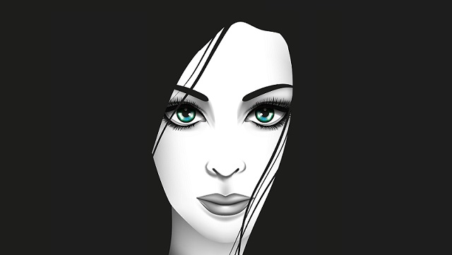 Stylized young woman portrait. Beauty and fashion concept